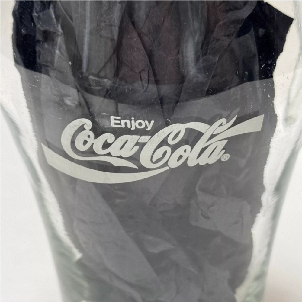 Coca-Cola 1970s Vintage 6.5" ENJOY COKE Bell Glass Tumbler Cup White Large - Picture 3 of 10